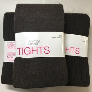 Charming Charlie’s brown sweater tights